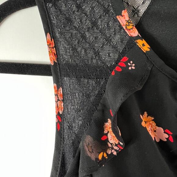 Xhilaration Black Floral Sleeveless Sheer Layered Dress Size S - Picture 5 of 6